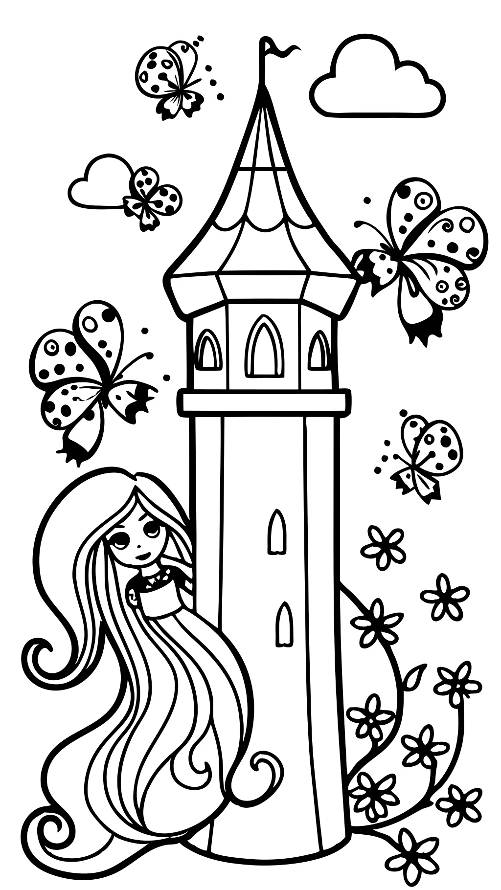 coloring pages of rapunzel